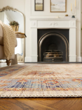 Quartz Ivory/Blue | Wool Flatweave Rug in Homewares from Oriana B www.orianab.com