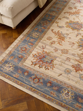Quartz Ivory/Blue | Wool Flatweave Rug in Homewares from Oriana B www.orianab.com