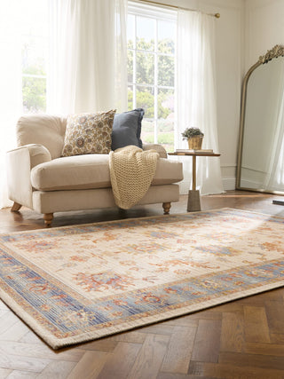 Quartz Ivory/Blue | Wool Flatweave Rug in Homewares from Oriana B www.orianab.com