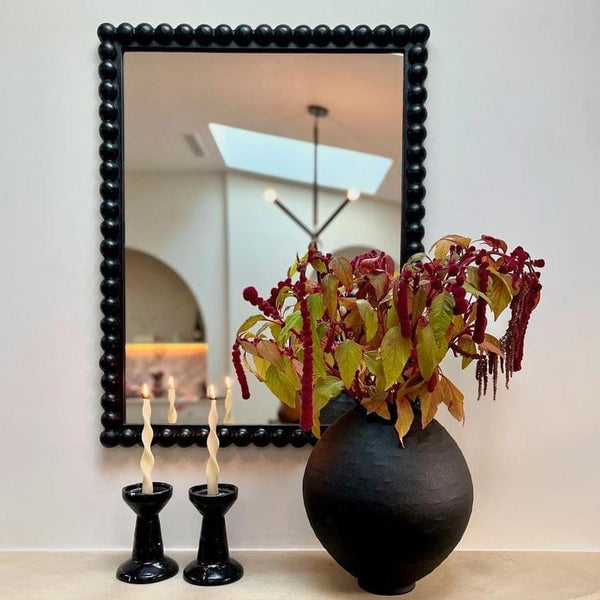 Rectangular Black Mirror with Bobbin Frame in Mirrors from Oriana B www.orianab.com