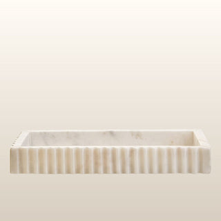 Rectangular Fluted Marble Tray in Homewares from Oriana B www.orianab.com