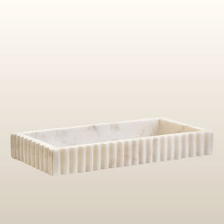 Rectangular Fluted Marble Tray in Homewares from Oriana B www.orianab.com