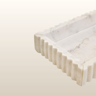 Rectangular Fluted Marble Tray in Homewares from Oriana B www.orianab.com