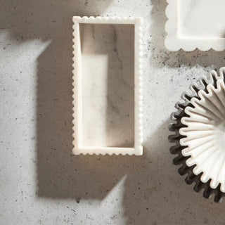 Rectangular Fluted Marble Tray in Homewares from Oriana B www.orianab.com