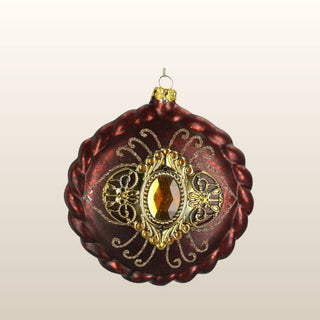 Red and Gold Glass Tree Ornament in Christmas from Oriana B www.orianab.com