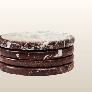 Red Marble Coasters | Set of 4 in Homewares from Oriana B www.orianab.com