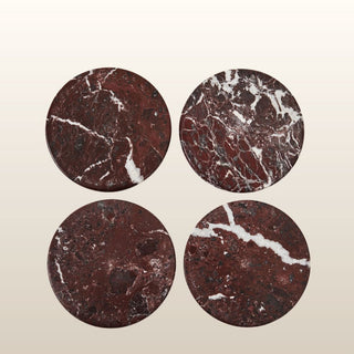 Red Marble Coasters | Set of 4 in Homewares from Oriana B www.orianab.com