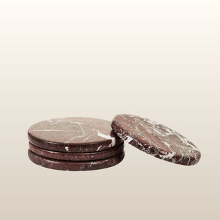 Red Marble Coasters | Set of 4 in Homewares from Oriana B www.orianab.com
