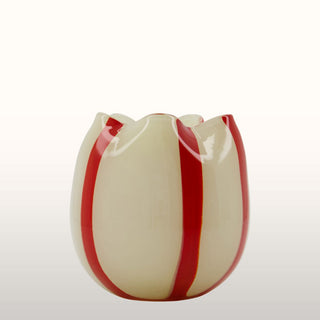 Red Striped Tealight Holder in Homewares from Oriana B www.orianab.com