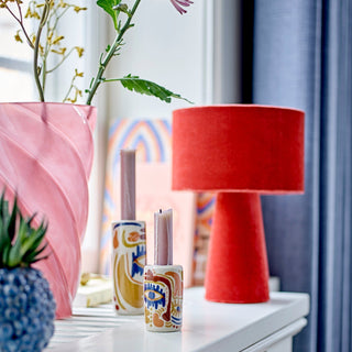 Red Velvet Table Lamp in Lighting from Oriana B www.orianab.com