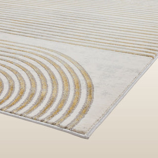 Retro Swirl Rug | Gold & Grey | 2 Sizes in Homewares from Oriana B www.orianab.com