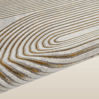 Retro Swirl Rug | Gold & Grey | 2 Sizes in Homewares from Oriana B www.orianab.com