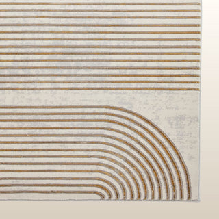 Retro Swirl Rug | Gold & Grey | 2 Sizes in Homewares from Oriana B www.orianab.com