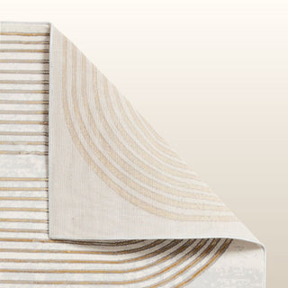 Retro Swirl Rug | Gold & Grey | 2 Sizes in Homewares from Oriana B www.orianab.com