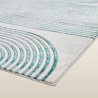Retro Swirl Rug | Green & Grey | 2 Sizes in Homewares from Oriana B www.orianab.com