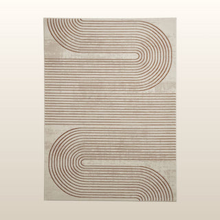 Retro Swirl Rug | Rust & Beige | 2 Sizes in Homewares from Oriana B www.orianab.com
