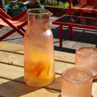 Ribbed Glass Carafe | Peach in Archived from Oriana B www.orianab.com