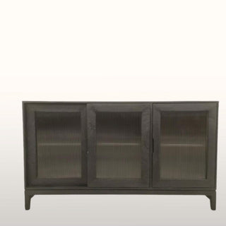 Ribbed Glass Sideboard | Black in Furniture from Oriana B www.orianab.com