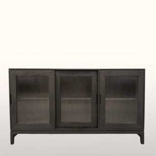 Ribbed Glass Sideboard | Black in Furniture from Oriana B www.orianab.com