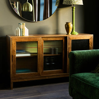 Ribbed Glass Sideboard | Wood in Furniture from Oriana B www.orianab.com
