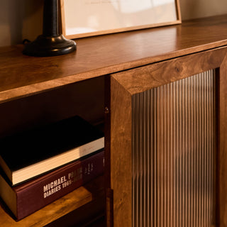 Ribbed Glass Sideboard | Wood in Furniture from Oriana B www.orianab.com