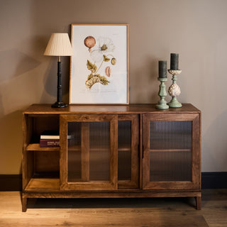 Ribbed Glass Sideboard | Wood in Furniture from Oriana B www.orianab.com