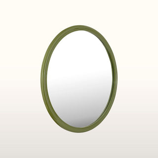 Ridged Circular Mirror Bevel Glass | Green in Mirrors from Oriana B www.orianab.com