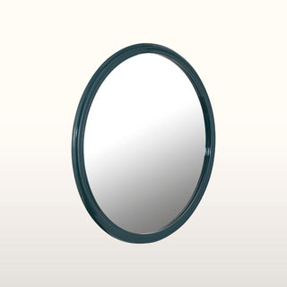 Ridged Circular Mirror Bevel Glass | Teal in Mirrors from Oriana B www.orianab.com