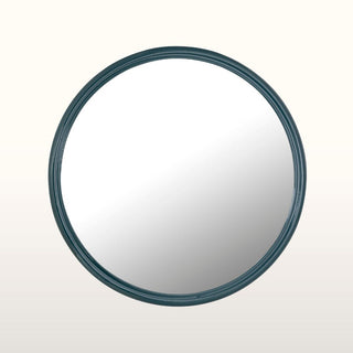 Ridged Circular Mirror Bevel Glass | Teal in Mirrors from Oriana B www.orianab.com