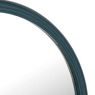 Ridged Circular Mirror Bevel Glass | Teal in Mirrors from Oriana B www.orianab.com