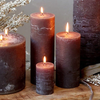 Rustic Pillar Candle Coffee in Candles & Holders from Oriana B. www.orianab.com