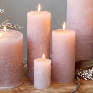 Rustic Pillar Candle Dusty Rose in Candles & Holders from Oriana B. www.orianab.com
