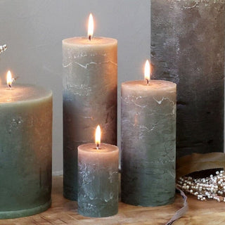 Rustic Pillar Candle Olive in Candles & Holders from Oriana B. www.orianab.com