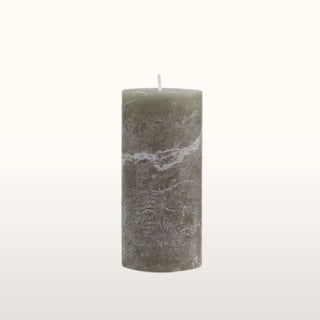 Rustic Pillar Candle Olive in Candles & Holders Large H15cm from Oriana B. www.orianab.com