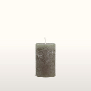 Rustic Pillar Candle Olive in Candles & Holders Small H8cm from Oriana B. www.orianab.com