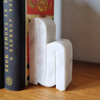Set of Two White Marble Bookends in Homewares from Oriana B www.orianab.com