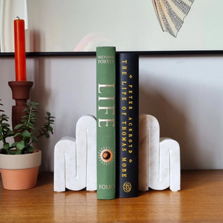 Set of Two White Marble Bookends in Homewares from Oriana B www.orianab.com
