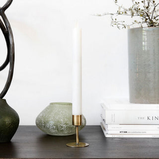 Short Antique Brass Minimalist Candlestick in Homewares from Oriana B www.orianab.com