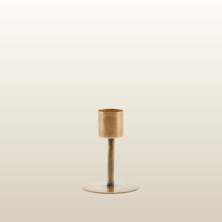 Short Antique Brass Minimalist Candlestick in Homewares from Oriana B www.orianab.com