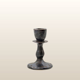 Short Black Ceramic Candle Holder in Homewares from Oriana B www.orianab.com