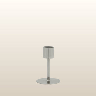 Short Silver Minimalist Candlestick in Homewares from Oriana B www.orianab.com