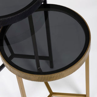 Side Table Nest | Black & Antique Gold in Furniture from Oriana B www.orianab.com