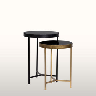 Side Table Nest | Black & Antique Gold in Furniture from Oriana B www.orianab.com