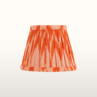 Single Brass Wall Light | Orange Pleated Shade in Lighting from Oriana B www.orianab.com