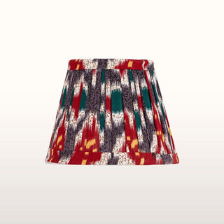 Single Brass Wall Light | Red & Blue Pleated Shade in Lighting from Oriana B www.orianab.com