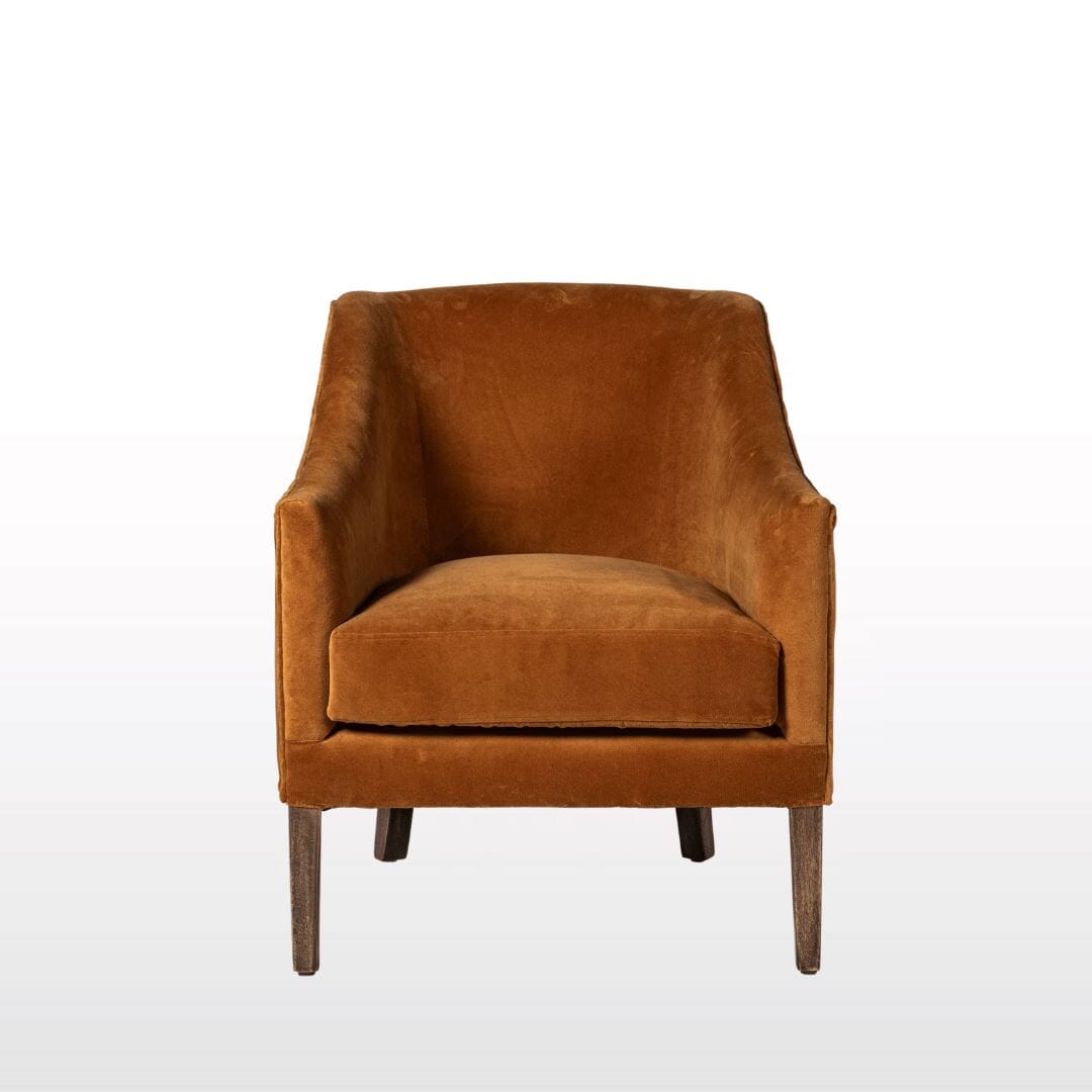 Slope Arm Armchair Rust Velvet – Oriana B - Main Image