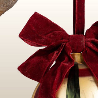 Small Christmas Bauble with Red Velvet Bow in Christmas from Oriana B www.orianab.com