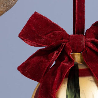 Small Christmas Bauble with Red Velvet Bow in Christmas from Oriana B www.orianab.com