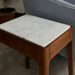 Small Delphi Side Table | White Marble in Furniture from Oriana B www.orianab.com