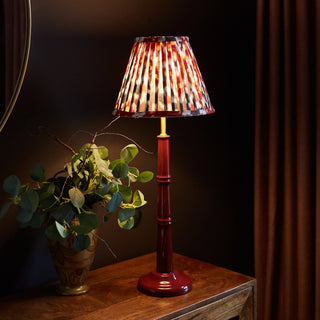 Small Red Enamel Table Lamp | Red & Blue Lampshade in Lighting from Oriana B www.orianab.com